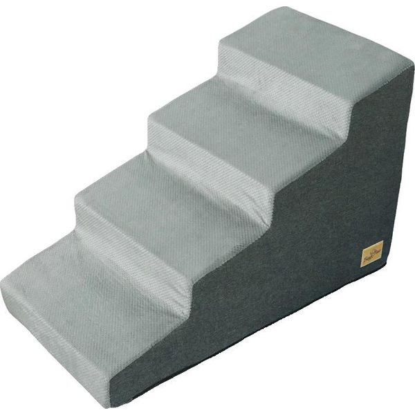 Scala Per Animali Domestici, Schiuma Ad Alta Densità, Superficie Antiscivolo, Rivestimento Sfoderabile, 4 Gradini-image