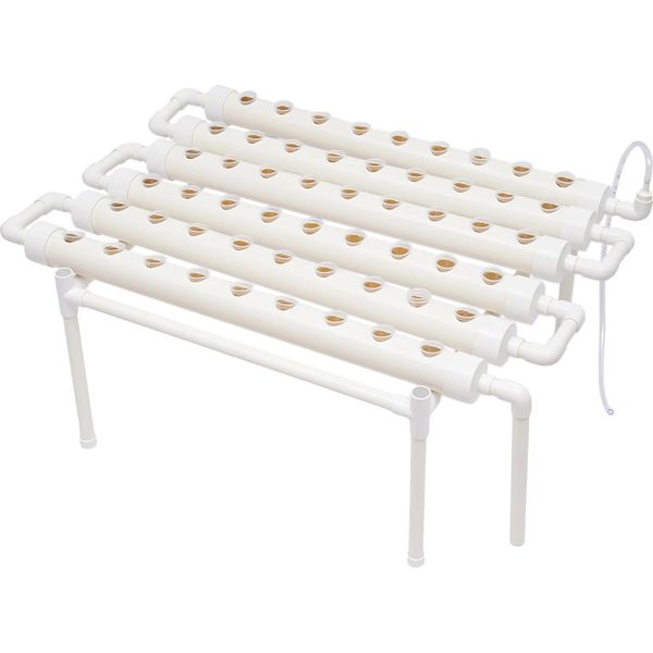 Kit Di Coltivazione Idroponica, 54 Postazioni Per Piante, 1 Strato, Materiale PVC-U, Bianco-image
