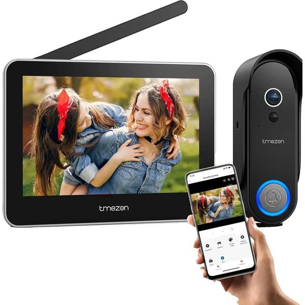 Videocitofono Wireless, Risoluzione 1080P, Touchscreen Da 7 Pollici-image