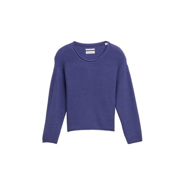 Tom Tailor MäDchen Cropped Strickpullover, Blau, Uni, Gr. 92/98-image