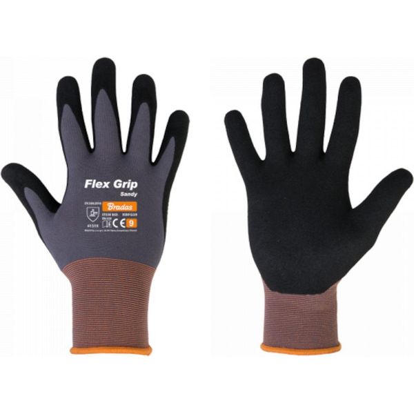 Bradasrwfgs10 Guanto Da Lavoro Bradas Flex Grip Sandy, Nero/Grigio, Xl-image