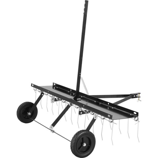 Succebuy Arieggiatore Trainante - 48 Pollici, 24 Denti In Acciaio Per Molle, Efficiente Per La Cura Del Prato, Compatibile Con Veicoli Fuoristrada E Rasaerba-image