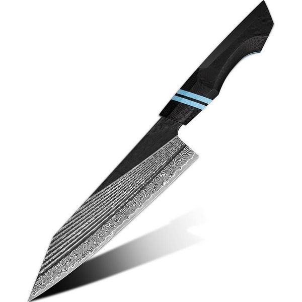 Coltello Da Cucina In Damasco ZE-37422 - Kiritsuke/Nero/Blu KP37422-image