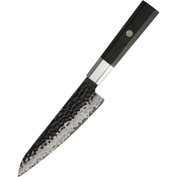 Coltello Da Cucina In Damasco YU-37436 - Utility/Brown KP37436-image