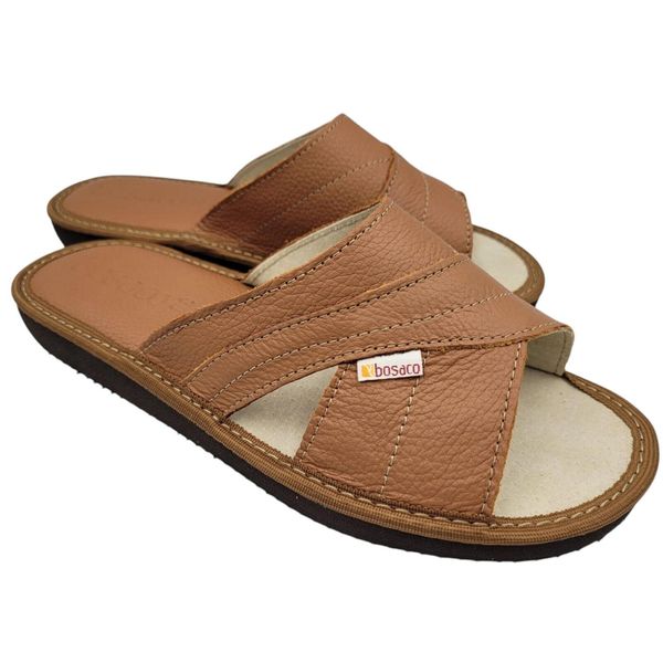 Pantofole In Pelle Pantofole Da Donna Aperte In Punta Pantofole Comode Suola Antiscivolo Marrone Bosaco 36-image