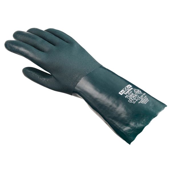 12 Paia Di Guanti Di Protezione Chimica Topline Pvc Verde Taglia 9-image