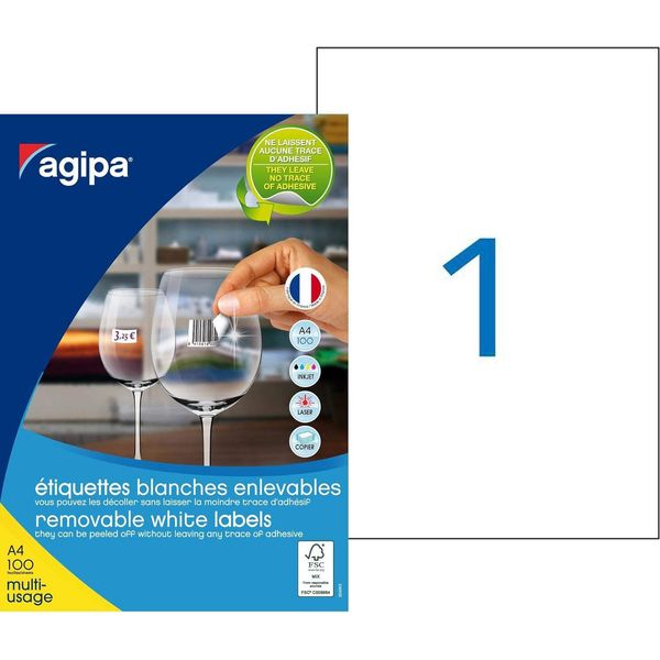 Etichette Universali Agipa 210 X 297 Mm Bianco Rettangolare 100 Etichette-image