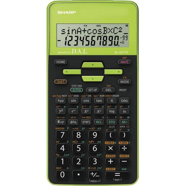 Sharp EL-531TH Calcolatrice Tasca Calcolatrice Scientifica Nero, Verde-image