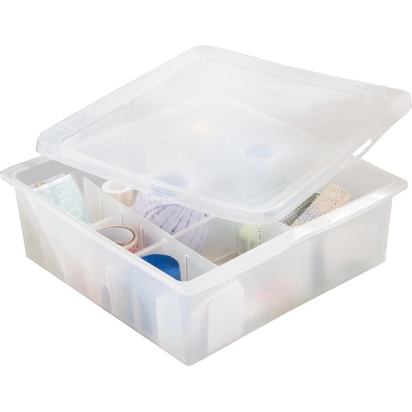 Aufbewahrungsbox Ruco, Transparent, B:27Cm H:10Cm T:28Cm, Kunststoff, Aufbewahrungsboxen, Aufbewahrungsbox, Mit Deckel, 16 FäCher, Ideal FüR Christbaumkugeln, Kosmetik-image