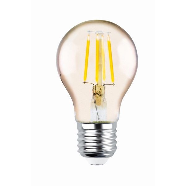Lampada A Filamento E27 4W Led Lampadina Vintage 400 Lm Bianco Caldo 2200K A60 Oro-image