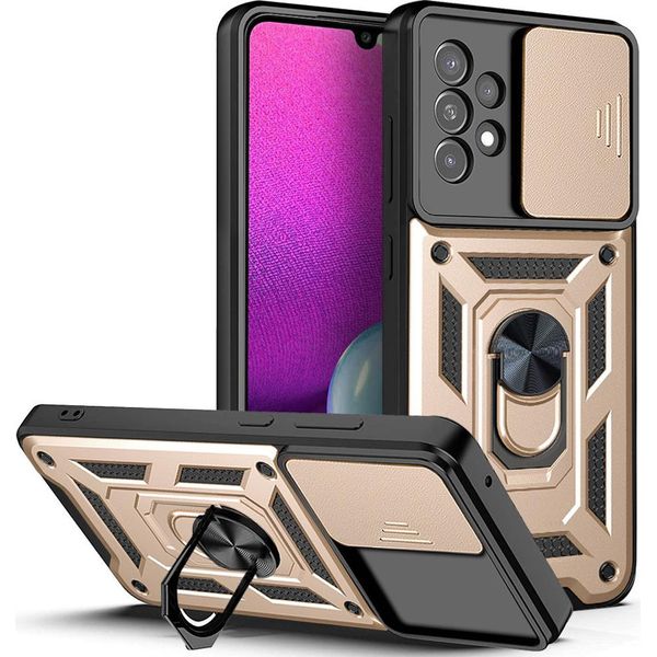 Galaxy A73 5G Custodia Con Anello, Supporto, Protezione Fotocamera, Paraurti In Tpu, Custodia In Silicone Per Samsung Galaxy A73 5G Oro-image