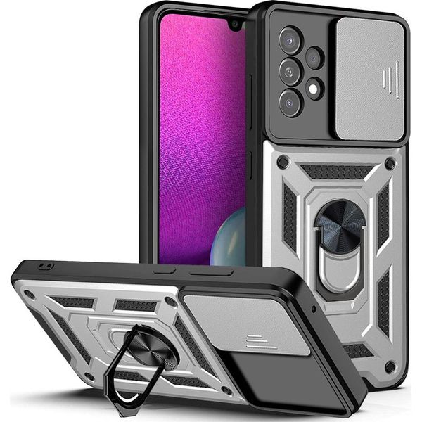 Galaxy A53 5G Custodia Con Anello, Supporto, Protezione Per Fotocamera, Paraurti In Tpu, Custodia In Silicone Per Samsung Galaxy A53 5G Argento-image