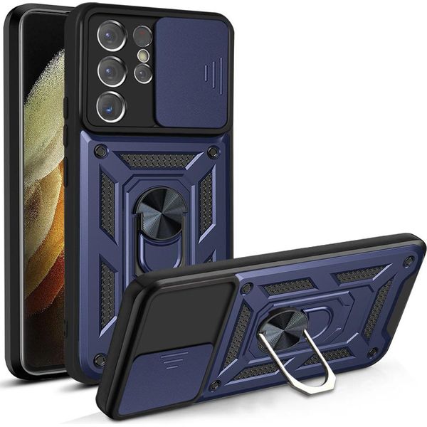 Galaxy S21 Ultra 5G Custodia Con Anello, Supporto, Protezione Fotocamera, Paraurti In Tpu, Custodia In Silicone Per Samsung Galaxy S21 Ultra 5G Blu-image