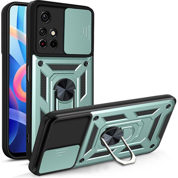 Xiaomi Poco M4 Pro 5G Custodia Con Anello, Supporto, Protezione Fotocamera, Paraurti In Tpu, Custodia In Silicone Per Xiaomi Poco M4 Pro 5G Verde-image