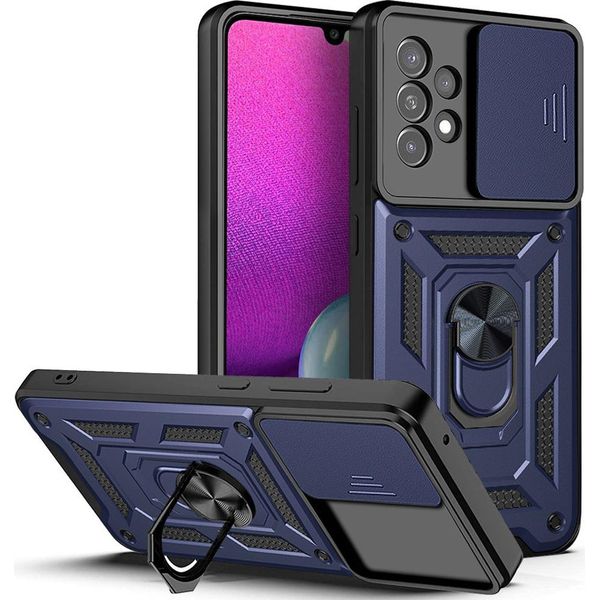 Galaxy A53 5G Custodia Con Anello Supporto Supporto Scivolare Fotocamera Protezione Tpu Pc Custodia Protettiva Per Samsung Galaxy A53 5G Blu-image