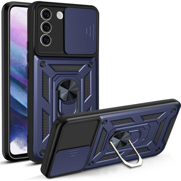 Galaxy S21 Fe 5G Custodia Con Anello, Supporto, Protezione Fotocamera, Paraurti In Tpu, Custodia In Silicone Per Samsung Galaxy S21 Fe 5G Blu-image