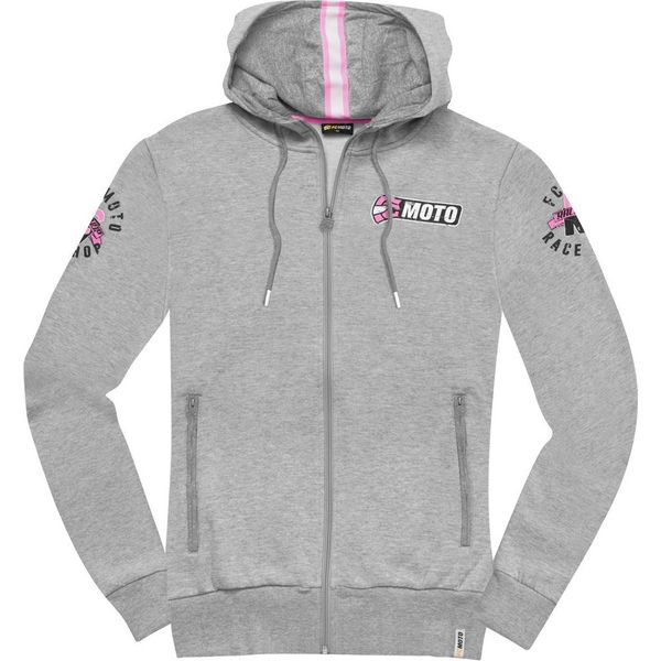 Fc-Moto Effortless Damen Felpa Con Cappuccio Con Zip, Grigio/Rosa, M-image