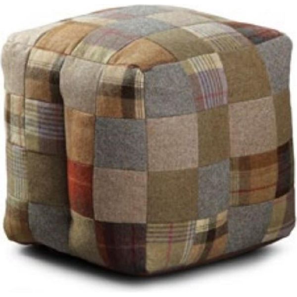 Sgabello Casa Padrino Multicolore 45 X 45 X H. 45 Cm - Sgabello A Forma Di Cubo - Poggiapiedi - Mobili Da Soggiorno-image