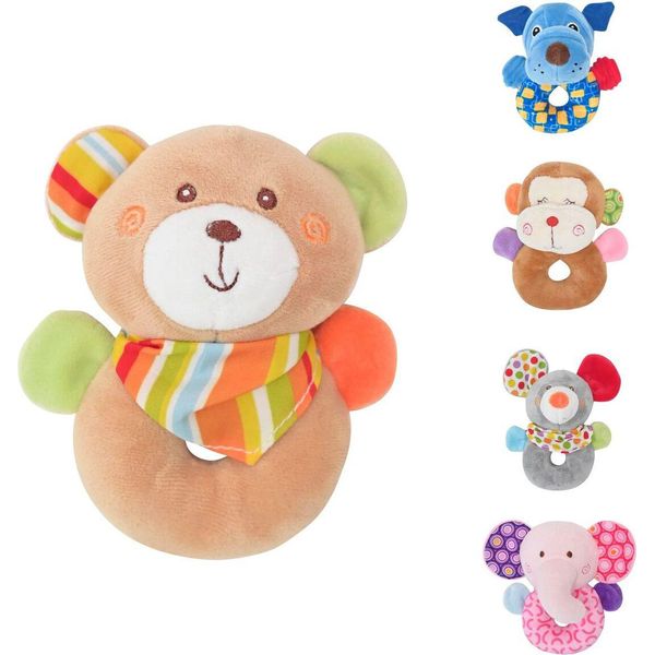 Lorelli Sonaglio Per Bambini Animali Di Peluche, Giocattolo Da Afferrare, Zone Fruscianti, Colori Vivaci Beige-image