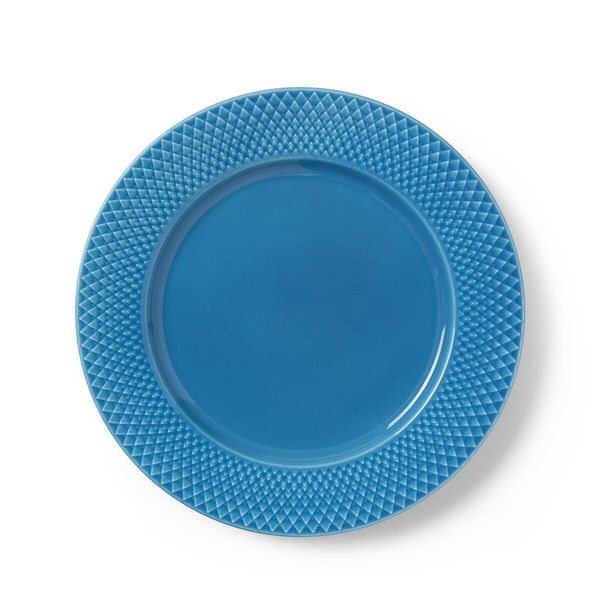 Lyngby PorcelæN - Piatto Piano Rhombe Ø27 Cm, Blu-image