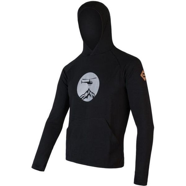 Felpa Sensor Merino Upper Heli Uomo Kangaroo Hoodie Nero Taglia L 21200035-02-image