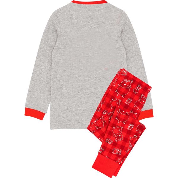 Peppa Pig - Pigiama Per Bambini - Design Natalizio NS6635 (104) (Rosso/Grigio)-image