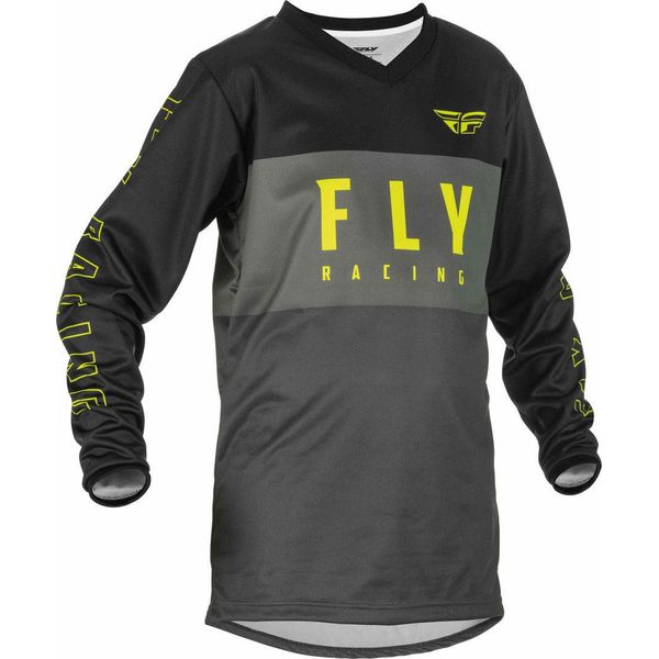 Maglia Da Motocross Fly Racing F-16 Jugend, Schwarz/Grau/Gelb, Ys-image