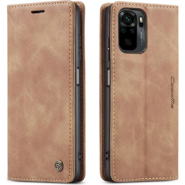 Custodia Redmi Note 10 4G, Custodia Retrò In Finto Cuoio Con Funzione Di Stand Cover Protettiva Per Xiaomi Redmi Note 10 4G / Note 10S Marrone-image