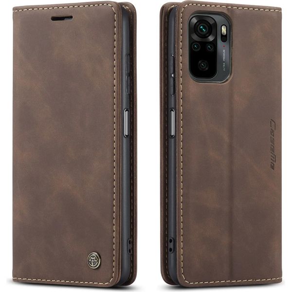 Custodia Redmi Note 10 4G, Retro Custodia In Finto Cuoio Con Funzione Stand Per Xiaomi Redmi Note 10 4G / Note 10S Caffè-image