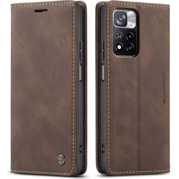Custodia Redmi Note 11 Pro, Custodia Retrò In Finto Cuoio Con Funzione Stand Per Xiaomi Redmi Note 11 Pro/Note 11 Pro+ Caffè-image