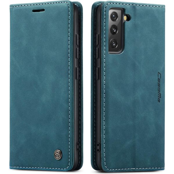 Galaxy S22 5G Case, Retro Custodia In Finto Cuoio Con Funzione Stand Custodia Protettiva Per Samsung Galaxy S22 5G Blu-image