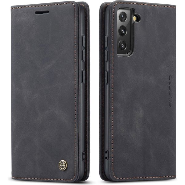 Galaxy S22 Plus 5G Case, Retro Custodia In Finto Cuoio Con Funzione Stand Per Samsung Galaxy S22 Plus 5G Nero-image