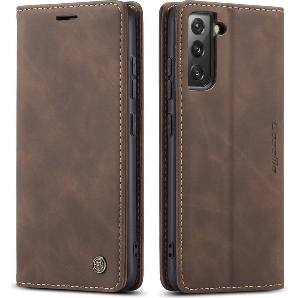 Galaxy S22 Plus 5G Case, Retro Custodia In Finto Cuoio Con Funzione Stand Per Samsung Galaxy S22 Plus 5G Caffè-image