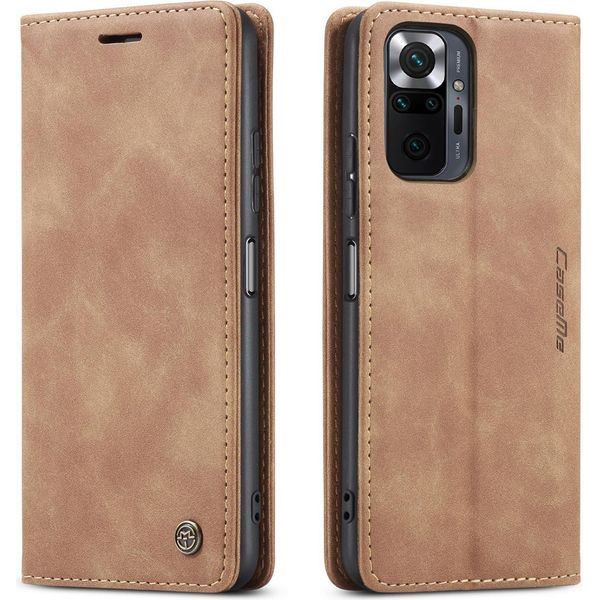 Custodia Redmi Note 10 Pro, Custodia Retrò In Finto Cuoio Con Funzione Stand Per Xiaomi Redmi Note 10 Pro/Note 10 Pro Max Marrone-image
