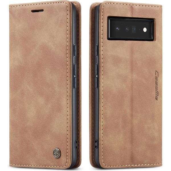 Google Pixel 6 Pro Case, Retro Custodia In Finto Cuoio Con Funzione Stand Custodia Protettiva Per Google Pixel 6 Pro Marrone-image