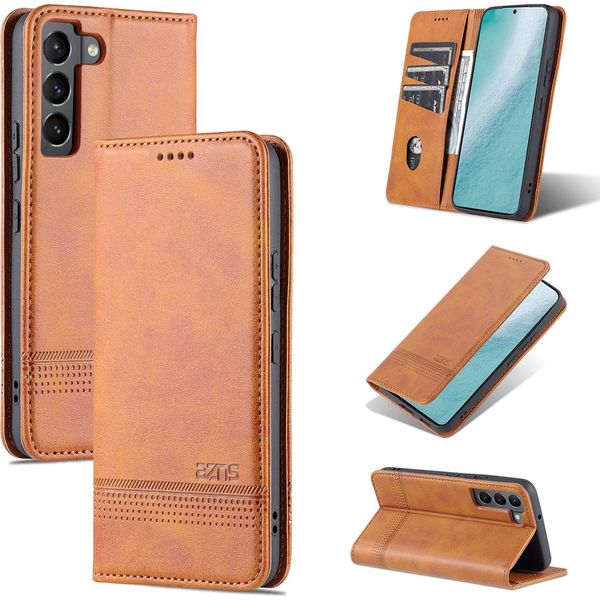 Custodia Galaxy S22 Plus 5G, Portafoglio Con Chiusura Magnetica E Supporto, Custodia Flip In Pelle Per Samsung Galaxy S22 Plus 5G Marrone-image