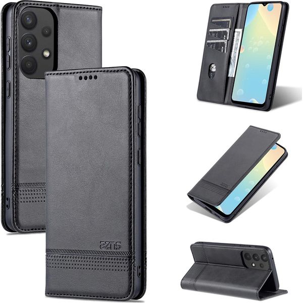 Custodia Galaxy A73 5G, Portafoglio Con Chiusura Magnetica E Supporto, Custodia In Pelle Flip Per Samsung Galaxy A73 5G Nero-image