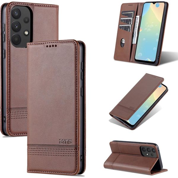 Galaxy A33 5G Custodia In Pelle, Flip Cover Portafoglio Custodia Chiusura Magnetica Stand Custodia Protettiva Per Samsung Galaxy A33 5G Caffè-image