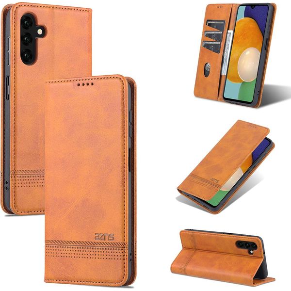Galaxy A13 5G Custodia In Pelle, Flip Cover Wallet Case Chiusura Magnetica Stand Custodia Protettiva Per Samsung Galaxy A13 5G Brown-image