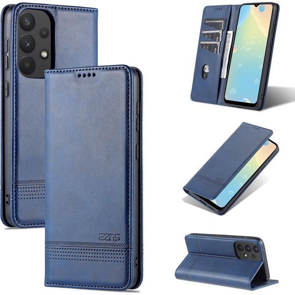 Custodia Galaxy A73 5G, Portafoglio Con Chiusura Magnetica E Supporto, Custodia In Pelle Flip Per Samsung Galaxy A73 5G Blu-image