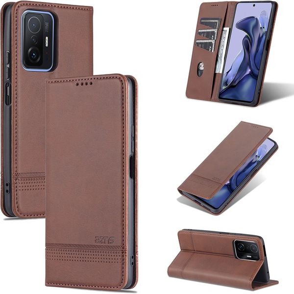 Xiaomi Mi 11T Case, Portafoglio Con Chiusura Magnetica E Stand, Custodia In Pelle Flip Per Xiaomi Mi 11T / Mi 11T Pro Coffee-image