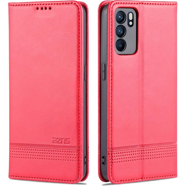 Custodia Oppo Reno6 Pro 5G, Portafoglio Con Chiusura Magnetica E Supporto, Custodia Flip In Pelle Per Oppo Reno6 Pro 5G Rosa-image