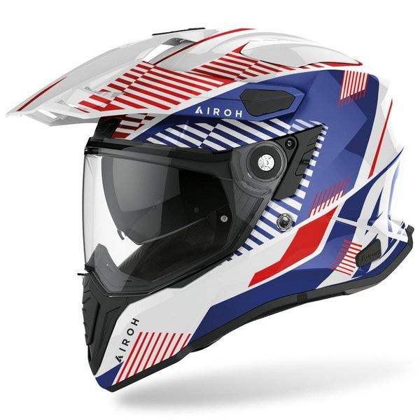 Casco Motocross Airoh Commander Boost, Bianco/Blu/Rosso, Xs (53/54)-image