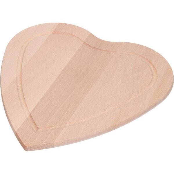 Tagliere A Cuore "Woody"" - Legno Spesso 10 Mm Con Scanalatura Fresata Contro I Liquidi - Ideale Per La Casa - Natura"-image