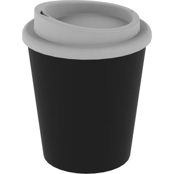 Tazza Da Caffè Riutilizzabile "Premium"" Piccola - Bicchiere Da 250 Ml In Plastica A Doppia Parete Con Coperchio A Vite - Germany - Nero/Bianco"-image
