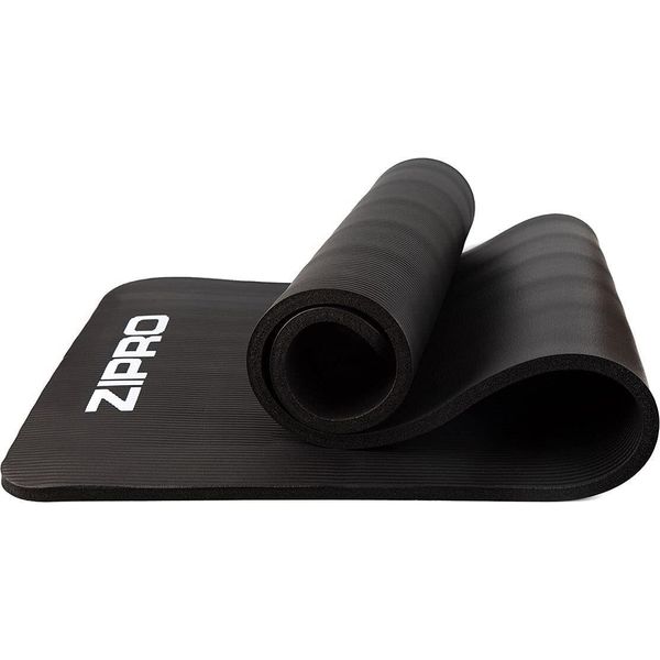 Tappetino Da Ginnastica Zipro, Tappetino Yoga, Tappetino Yoga Imbottito Antiscivolo Per Fitness Pilates Ginnastica Con Cinghia Di Trasporto, 10 Mm, Nero-image