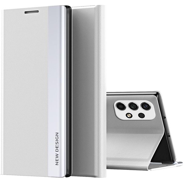Custodia Galaxy A23 4G, Custodia Magnetica In Finto Cuoio Con Funzione Stand Per Samsung Galaxy A23 4G Bianco-image