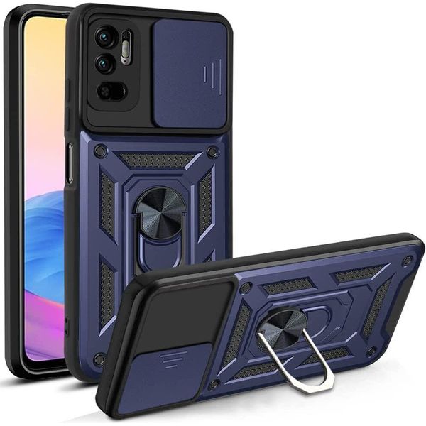 Xiaomi Poco M3 Pro 5G Custodia Con Anello, Supporto, Protezione Fotocamera, Paraurti In Tpu, Custodia In Silicone Per Xiaomi Poco M3 Pro 5G Blu-image