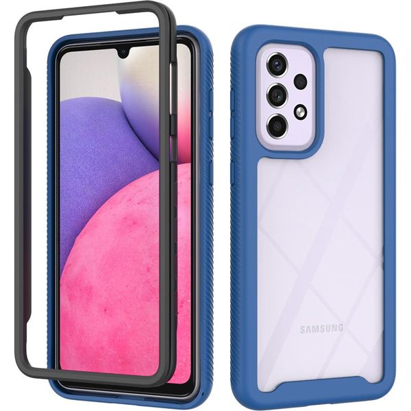 Galaxy A33 5G Case, Hybrid Transparent Back Cover, Rugged Tpu Bumper, Custodia Antiurto Per Samsung Galaxy A33 5G Blu Scuro-image