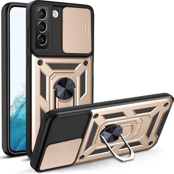 Galaxy S22 5G Custodia Con Anello, Supporto, Protezione Fotocamera, Paraurti In Tpu, Custodia In Silicone Per Samsung Galaxy S22 5G Oro-image